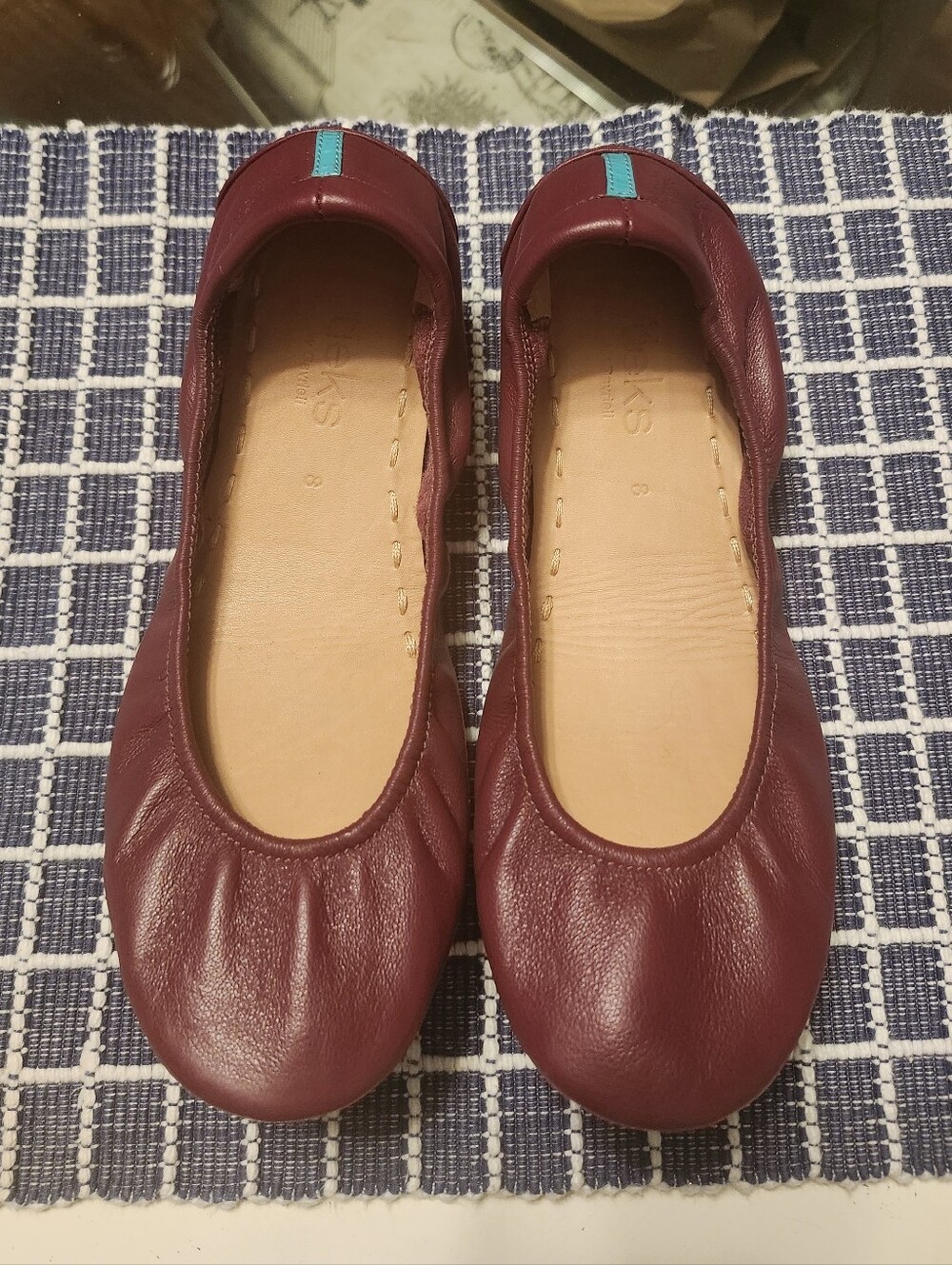 Tieks Women's Burgundy Leather Ballet Flats - Like New- Worn 3 Times